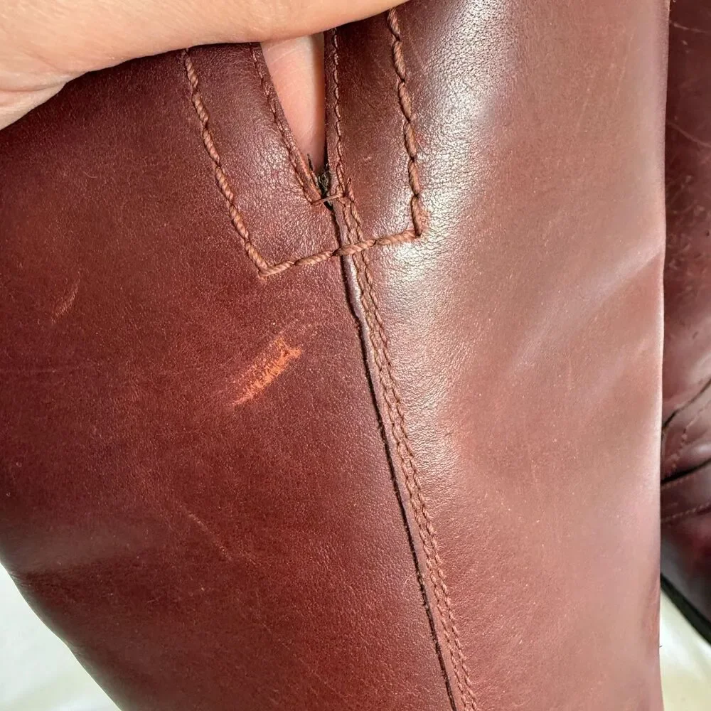 UGG Brown Red Dahlen Leather Womens Lined Equestrian Boots Winter 1006043 Size 7